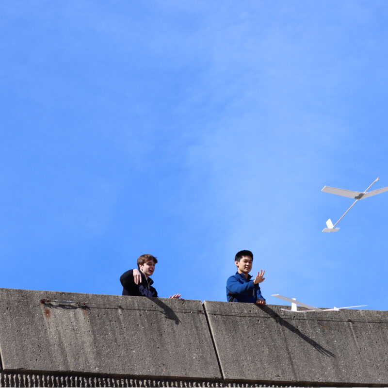 Students throw prototype gliders