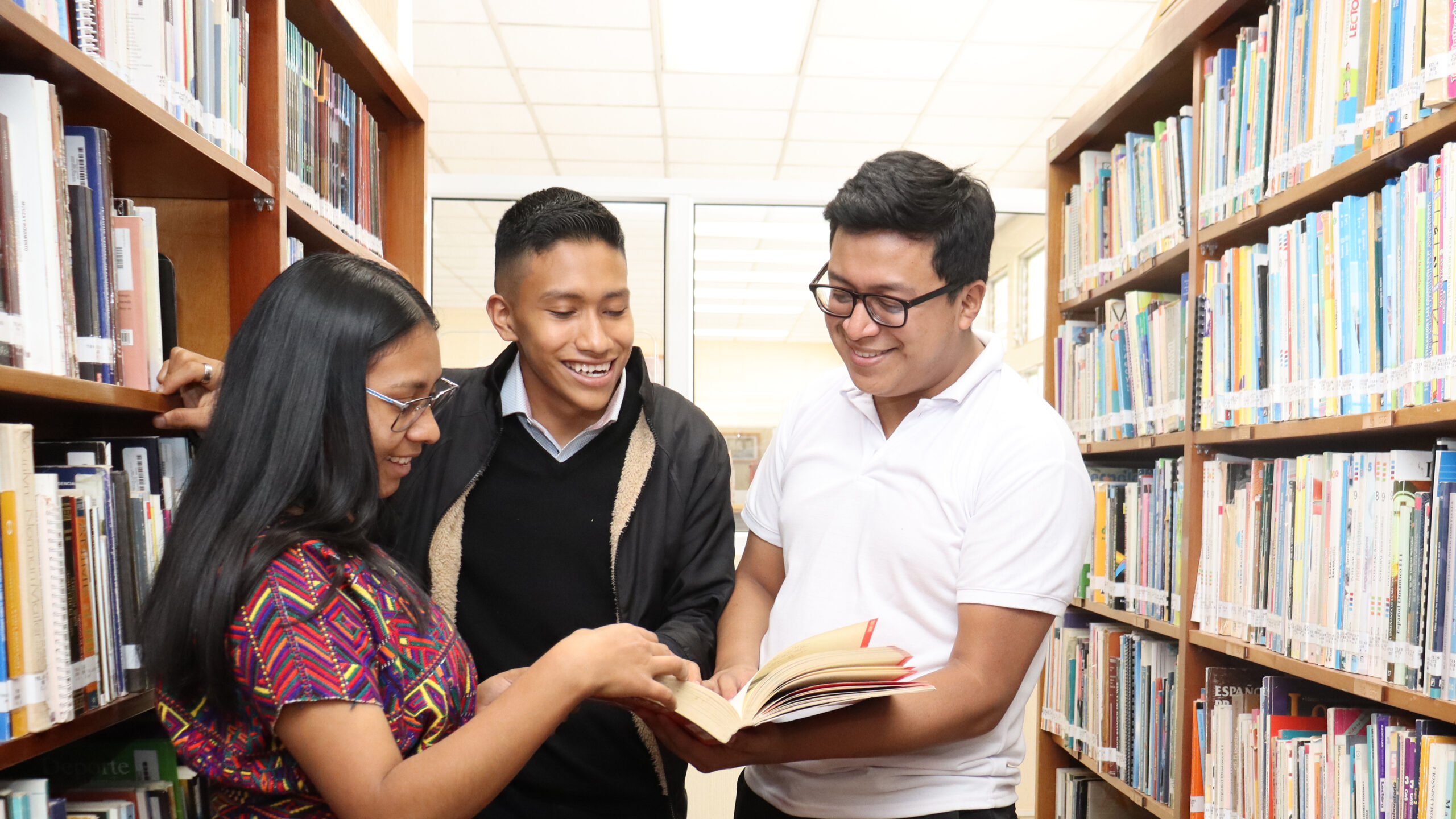 People reading books together in the library