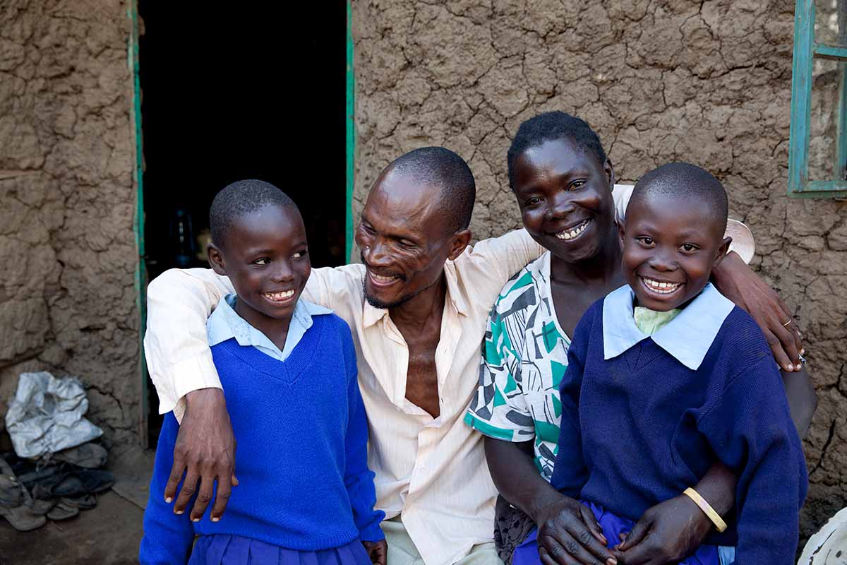 Smiling family in Kenya